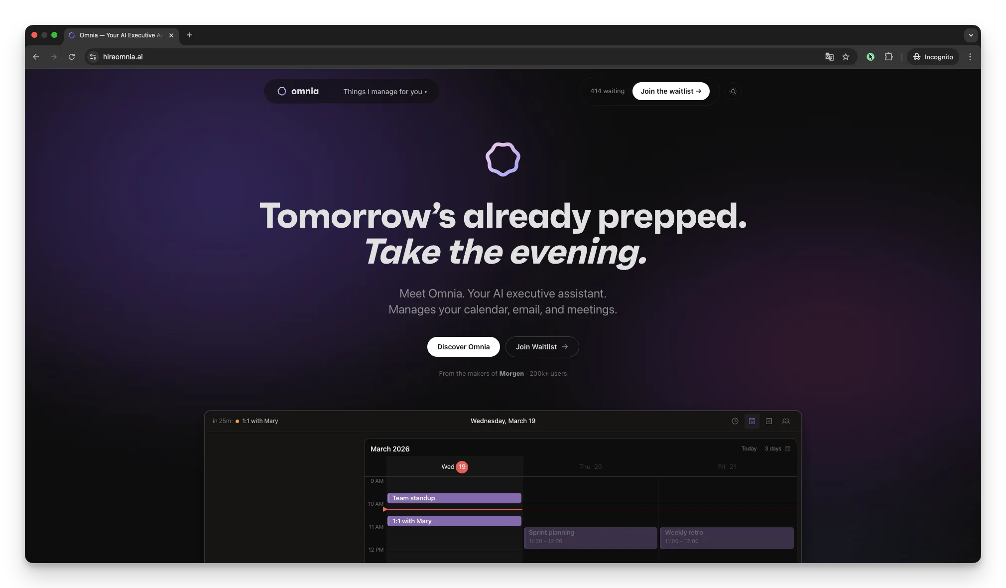 Omnia website built on Webflow